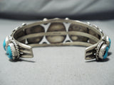 Supberb Vintage Native American Navajo 9 Morenci Turquoise Sterling Silver Bracelet Old-Nativo Arts