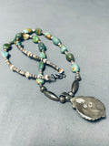 Gasp! Vintage Native American Navajo Royston Turquoise Sterling Silver Necklace-Nativo Arts