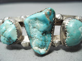Incredible Vintage Native American Navajo Royston Turquoise Sterling Silver Nugget Bracelet-Nativo Arts