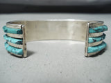 Tremendous Vintage Native American Navajo Turquoise Sterling Silver Bracelet Old-Nativo Arts