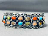 Fabulous Vintage Native American Navajo Turquoise Sterling Silver Bracelet Signed Lena Platero-Nativo Arts