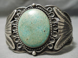 Earlier 1900's Vintage Native American Navajo Cerrillos Turquoise Sterling Silver Bracelet Old-Nativo Arts