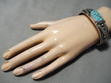 Sensational Vintage Native American Navajo Spiderweb Turquoise Sterling Silver Bracelet-Nativo Arts