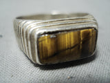 Unique Navajo Native American Tigers Eye Sterling Silver Ring-Nativo Arts