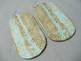 Native American One Of The Biggest Ever #8 Turquoise Santo Domingo Sterling Silver Earrings-Nativo Arts