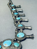 200 Grams Vintage Native American Navajo Turquoise Sterling Silver Squash Blossom Necklace-Nativo Arts