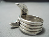 Crescent Moon Navajo Royston Turquoise Sterling Silver Ring Native American-Nativo Arts