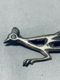 Wonderful Vintage Native American Navajo Sterling Silver Roadrunner Pin-Nativo Arts