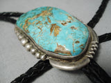 Incredible Vintage Royston Turquoise Sterling Silver Bolo Native American-Nativo Arts