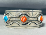 Important Kee Family Vintage Native American Navajo Turquoise Shell Sterling Silver Bracelet-Nativo Arts