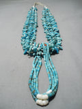 One Of Best Vintage Native American Navajo Turquoise Nugget Jacla Necklace Old-Nativo Arts