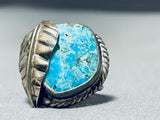 Rare Mine Vintage Native American Navajo Gilbert Turquoise Sterling Silver Ring-Nativo Arts