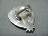 Huge Heart All Love Vintage Native American Navajo Turquoise Sterling Silver Heavy Ring-Nativo Arts