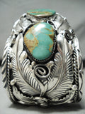 Very Rare Huge Bear Native American Navajo Royston Turquoise Sterling Silver Bracelet-Nativo Arts