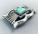 Tremendous Vintage Native American Navajo Royston Turquoise Sterling Silver Buckle-Nativo Arts