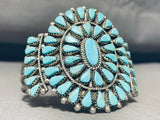 Native American Authentic Vintage Navajo Turquoise Teardrop Sterling Silver Bracelet-Nativo Arts