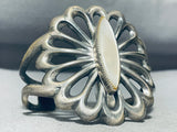 Beautiful Vintage Native American Navajo Long Pearl Sterling Silver Bracelet Cuff Old-Nativo Arts
