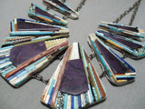 Native American One Of The Best Vintage Santo Domingo Inlay Turquoise Sterling Silver Necklace-Nativo Arts