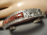 One Of Best Vintage Native American Navajo Bev Thomas Sterling Silver Inlay Bear Bracelet-Nativo Arts