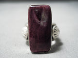 Important Native American Navajo Purple Spiny Oyster Sterling Silver Ring-Nativo Arts