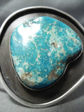 Shadow Mote Vintage Native American Navajo Gilbert Turquoise Sterling Silver Bracelet Old-Nativo Arts
