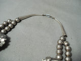 300+ Gram Vintage Native American Navajo Green Turquoise Sterling Silver Squash Blossom Necklace-Nativo Arts