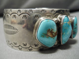 Huge Vintage Native American Navajo Royston Turquoise Sterling Silver Bracelet Old-Nativo Arts
