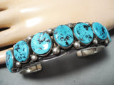 Important Vintage Native American Navajo Sleeping Beauty Turquoise Sterling Silver Bracelet-Nativo Arts