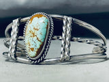 Rare Turquoise Vintage Native American Navajo 8 Turquoise Sterling Silver Bracelet-Nativo Arts