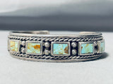 Native American Amazing Vintage Southwest Squared Turquoise Sterling Silver Bracelet-Nativo Arts