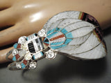 Rare Kachina Maiden Native American Zuni Turquoise Coral Sterling Silver Bracelet-Nativo Arts
