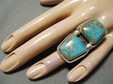 One Of Best Vintage Native American Navajo Martinez Turquoise Sterling Silver Heavy Ring-Nativo Arts