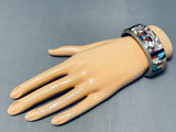 One Of Best Ever Vintage Native American Zuni Agate Turquoise Pueblo Sterling Silver Bracelet-Nativo Arts