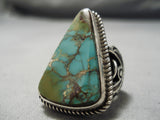 Important Vintage Native American Navajo Damale Turquoise Sterling Silver Ring-Nativo Arts