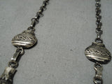 Stunning Glen Sandoval Vintage Native American Navajo Feather Sterling Silver Necklace-Nativo Arts
