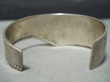 Creeping Coyote Vintage Native American Navajo Sterling Silver Bracelet Cuff-Nativo Arts
