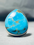 Spectacular Native American Navajo 8 Turquoise Sterling Silver Ring-Nativo Arts