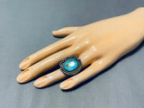 Wonderful Vintage Native American Navajo #8 Turquoise Mine Sterling Silver Ring-Nativo Arts