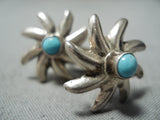 Exceptional Vintage Native American Navajo Sleeping Beauty Turquoise Sterling Silver Cuff Links-Nativo Arts