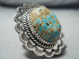 Gorgeous San Felipe #8 Turquoise Mine Sterling Silver Ring Native American-Nativo Arts