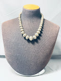 Fabulous Vintage Native American Navajo Sterling Silver Bead Necklace-Nativo Arts