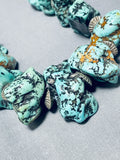 285 Gram Chunky Turquoise Vintage Native American Navajo Sterling Silver Necklace-Nativo Arts