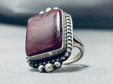 One Of The Best Native American Navajo Purple Spiny Oyster Sterling Silver Ring-Nativo Arts