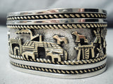 Rob Nelson Navajo Sterling Silver And Gold Storyteller Bracelet Native American-Nativo Arts
