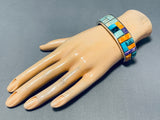 Dramatic Native American Navajo Turquoise Sterling Silver Bracelet-Nativo Arts