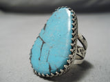 Important San Felipe Turquoise Sterling Silver Pubelo Ring-Nativo Arts