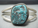 Spectacular Vintage Native American Navajo Old Kingman Turquoise Sterling Silver Bracelet-Nativo Arts
