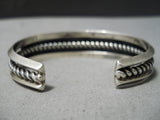 Stunning Vintage Native American Navajo Turquoise Sterling Silver Bracelet Old-Nativo Arts