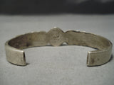 Flares Of Silver Vintage Native American Navajo Sterling Silver Green Turquoise Bracelet-Nativo Arts