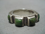 Thick And Heavy!! Vintage Native American Navajo Cerrillos Turquoise Sterling Silver Ring-Nativo Arts